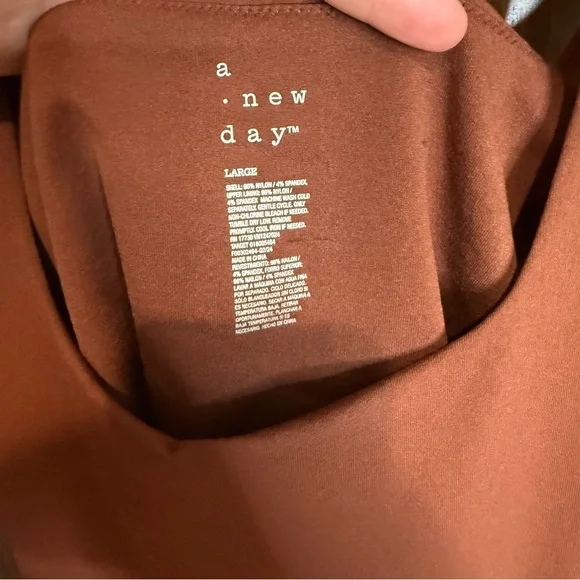 Chic Brown Bodysuit from A New Day women’s Size L square neck built in shelf bra - Picture 7 of 10